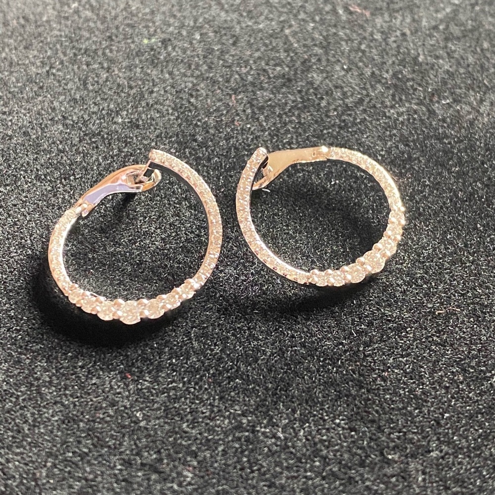10k White Gold Earrings .5ct Diamonds